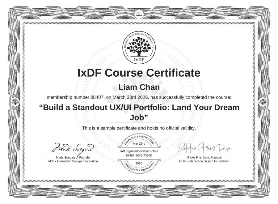 Course Certificate Example