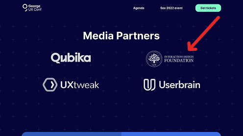 The IxDF logo displayed on the George UX Conference website.